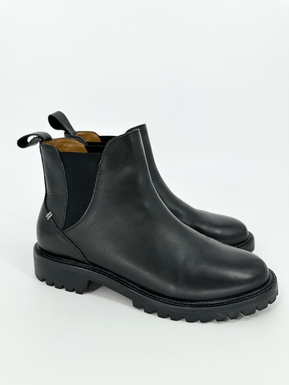 LABEL Go-To Chelsea Black Leather Boots Vibram Soles